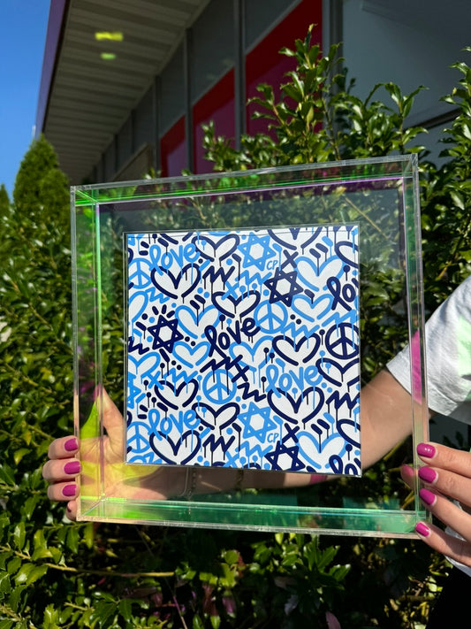 Blue Electric Love Wexel Float Frame