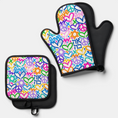 Load image into Gallery viewer, Jewish Love Oven Mitt & Pot Holder Set