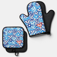 Load image into Gallery viewer, Jewish Love Oven Mitt & Pot Holder Set