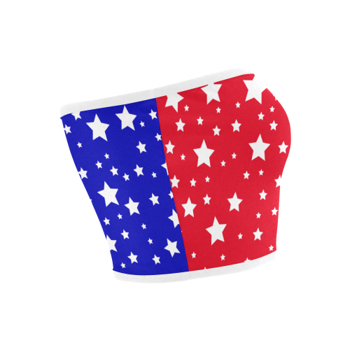 Red & Blue Split Stars Bandeau Top