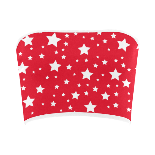 Red & Blue Split Stars Bandeau Top