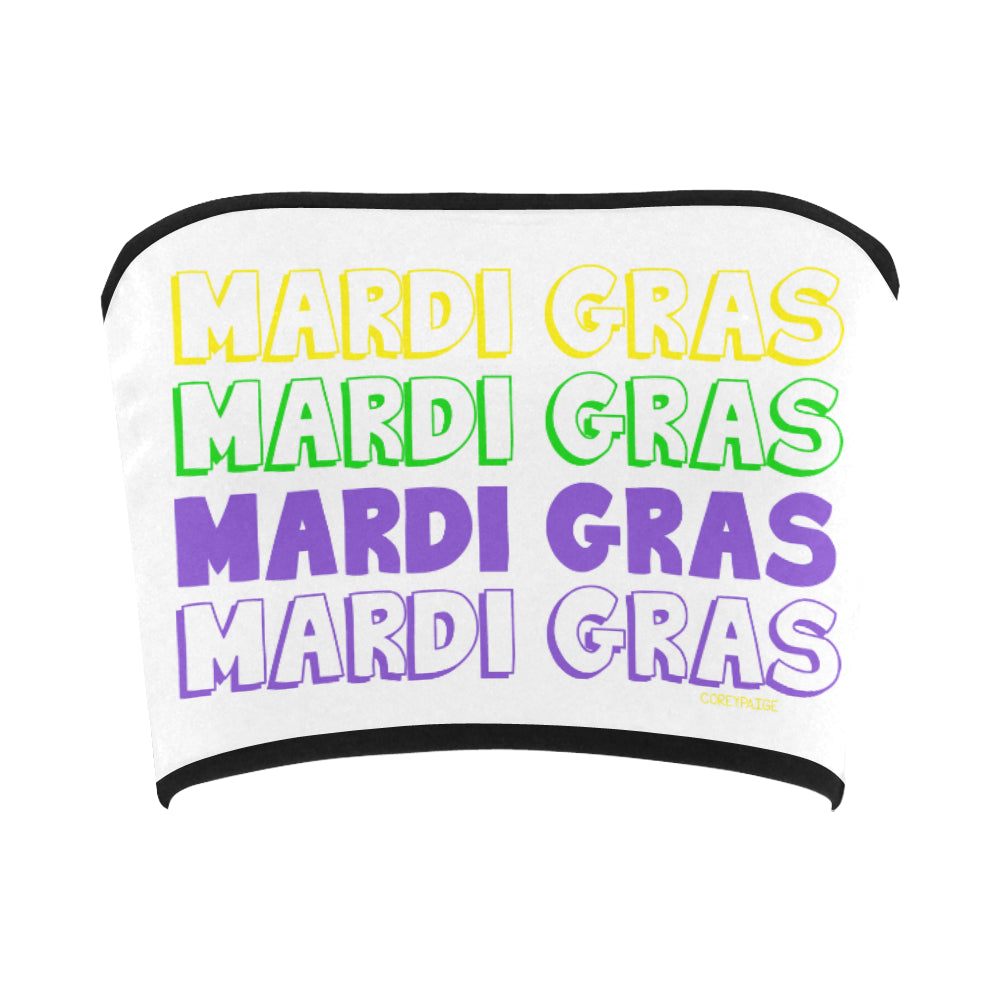 Mardi Gras Text Bandeau Top