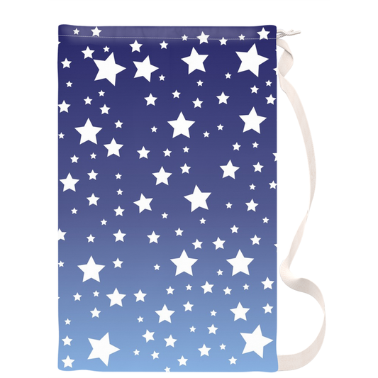 White Stars Blue Laundry Bag