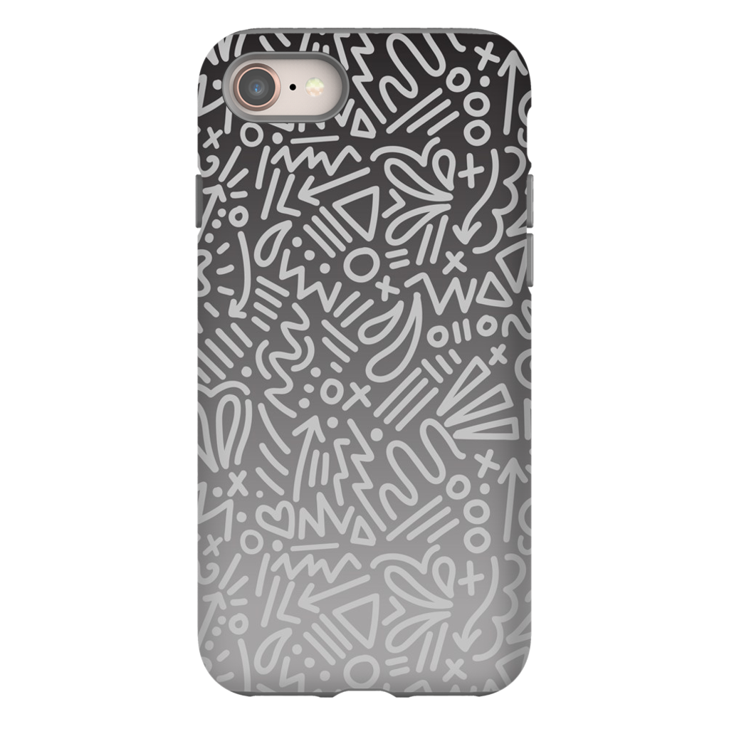 Gray Ombre Doodle Phone Case