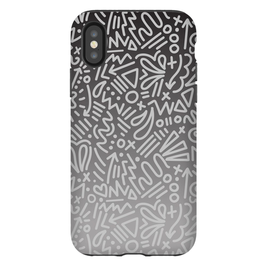 Gray Ombre Doodle Phone Case