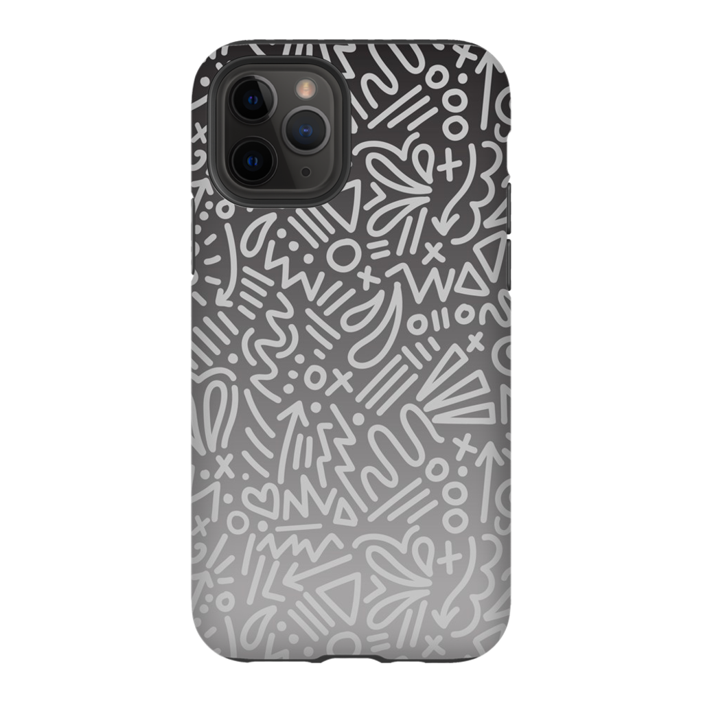 Gray Ombre Doodle Phone Case