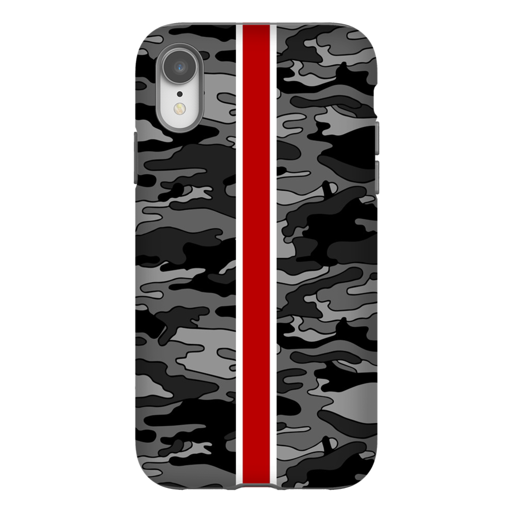 Gray Camo Red Stripe Phone Case