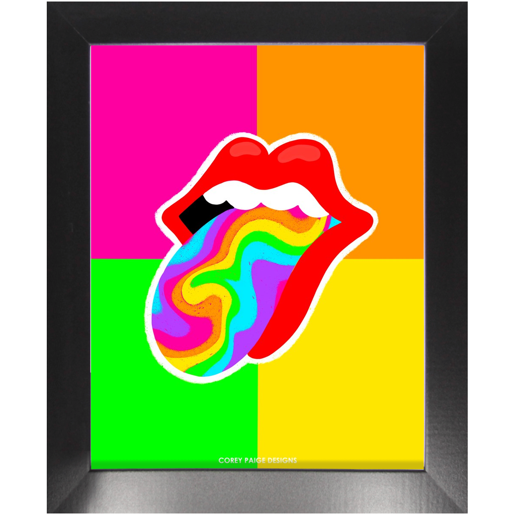 Rainbow Swirl Tongue Framed Print
