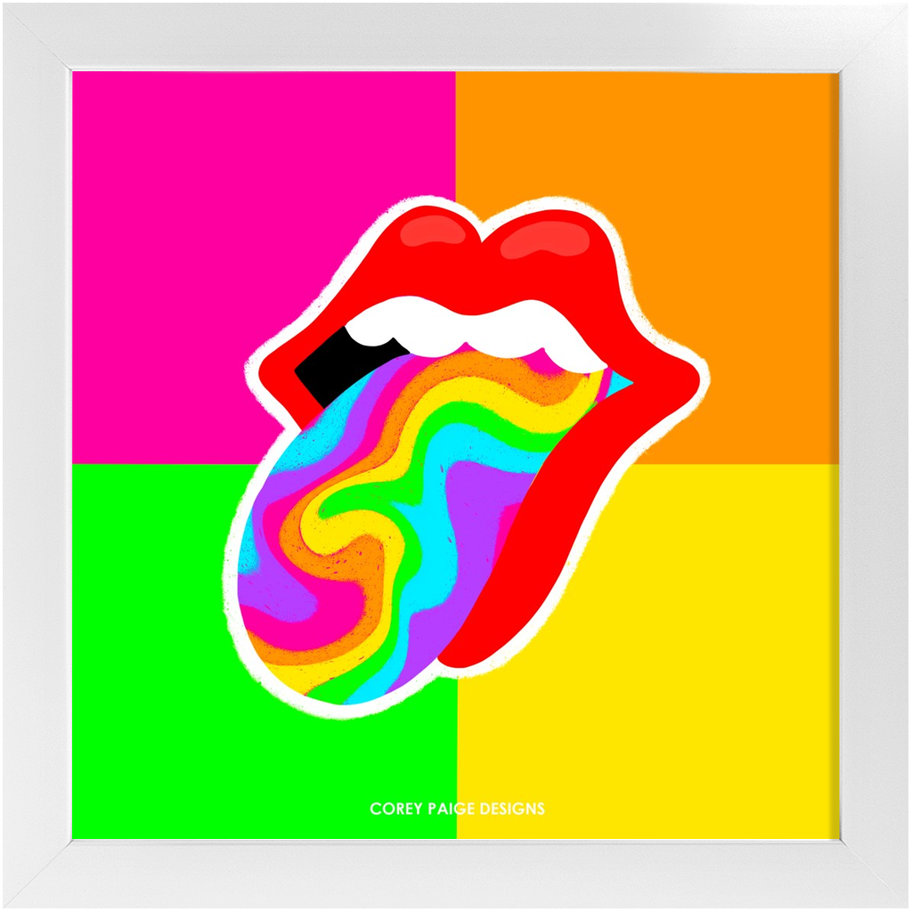 Rainbow Swirl Tongue Framed Print