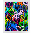 Load image into Gallery viewer, Rainbow & Black Love & Hearts Framed Print