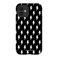 Load image into Gallery viewer, Black & White Lightning Bolts iPhone Case