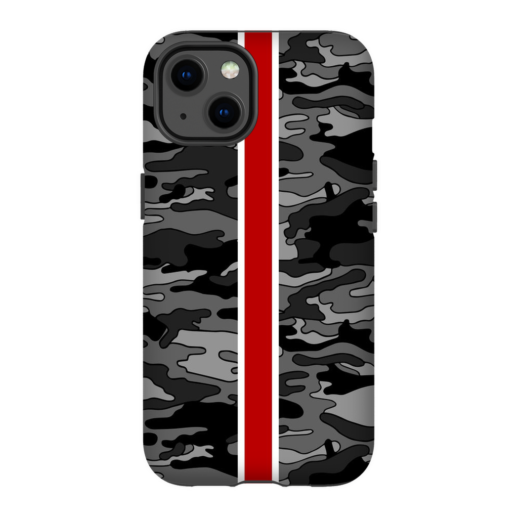 Gray Camo Red Stripe Phone Case CoreyPaigeDesigns Gray Camo Red Stripe Phone Case CoreyPaigeDesigns