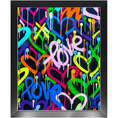 Load image into Gallery viewer, Rainbow & Black Love & Hearts Framed Print