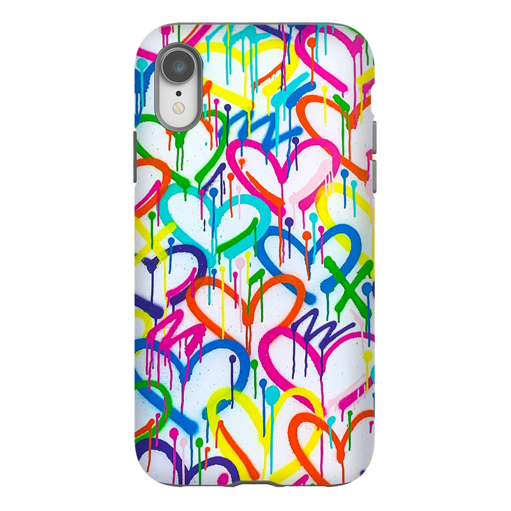 Rainbow Graffiti Hearts Phone Case
