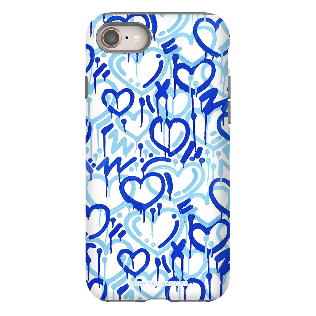 Blue Electric Love iPhone Case