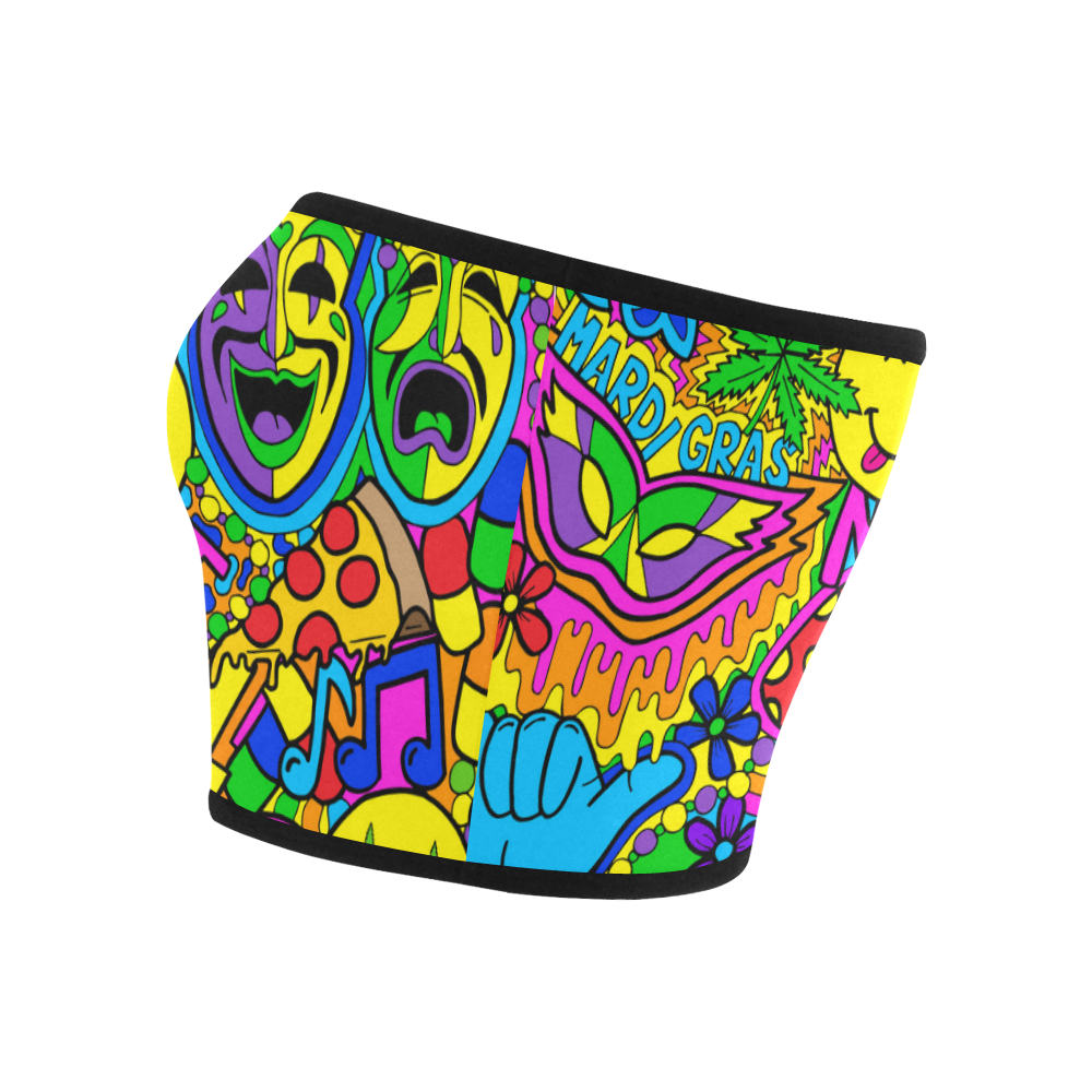 Mardi Gras Collage Bandeau Top