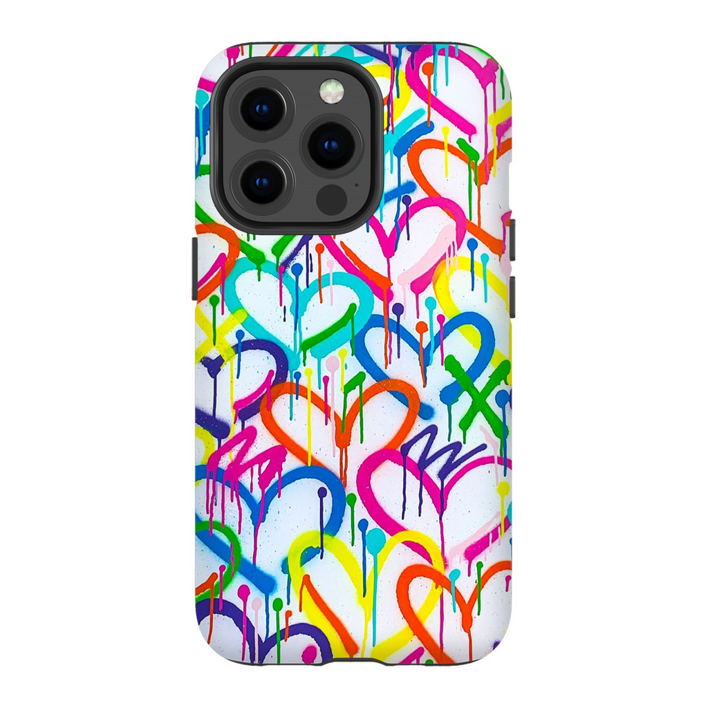 Rainbow Graffiti Hearts Phone Case