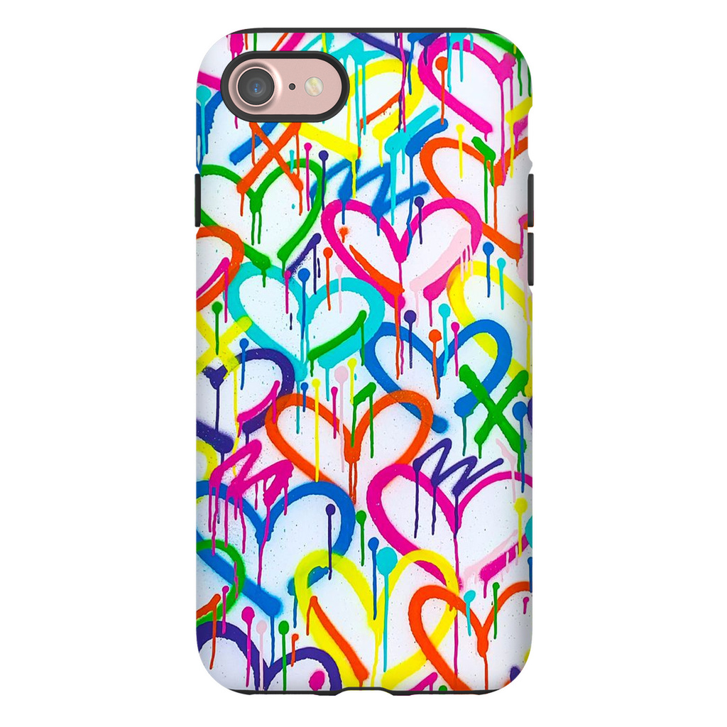 Rainbow Graffiti Hearts Phone Case