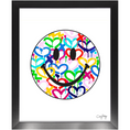 Load image into Gallery viewer, Rainbow Electric Love Happy Face Framed Print