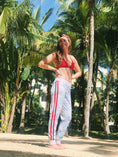Load image into Gallery viewer, Beachy Camo Red Striped Joggers