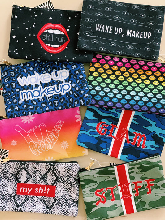 Glam Navy Camo Small Accessory Pouch