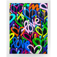 Load image into Gallery viewer, Rainbow & Black Love & Hearts Framed Print