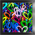 Load image into Gallery viewer, Rainbow & Black Love & Hearts Framed Print