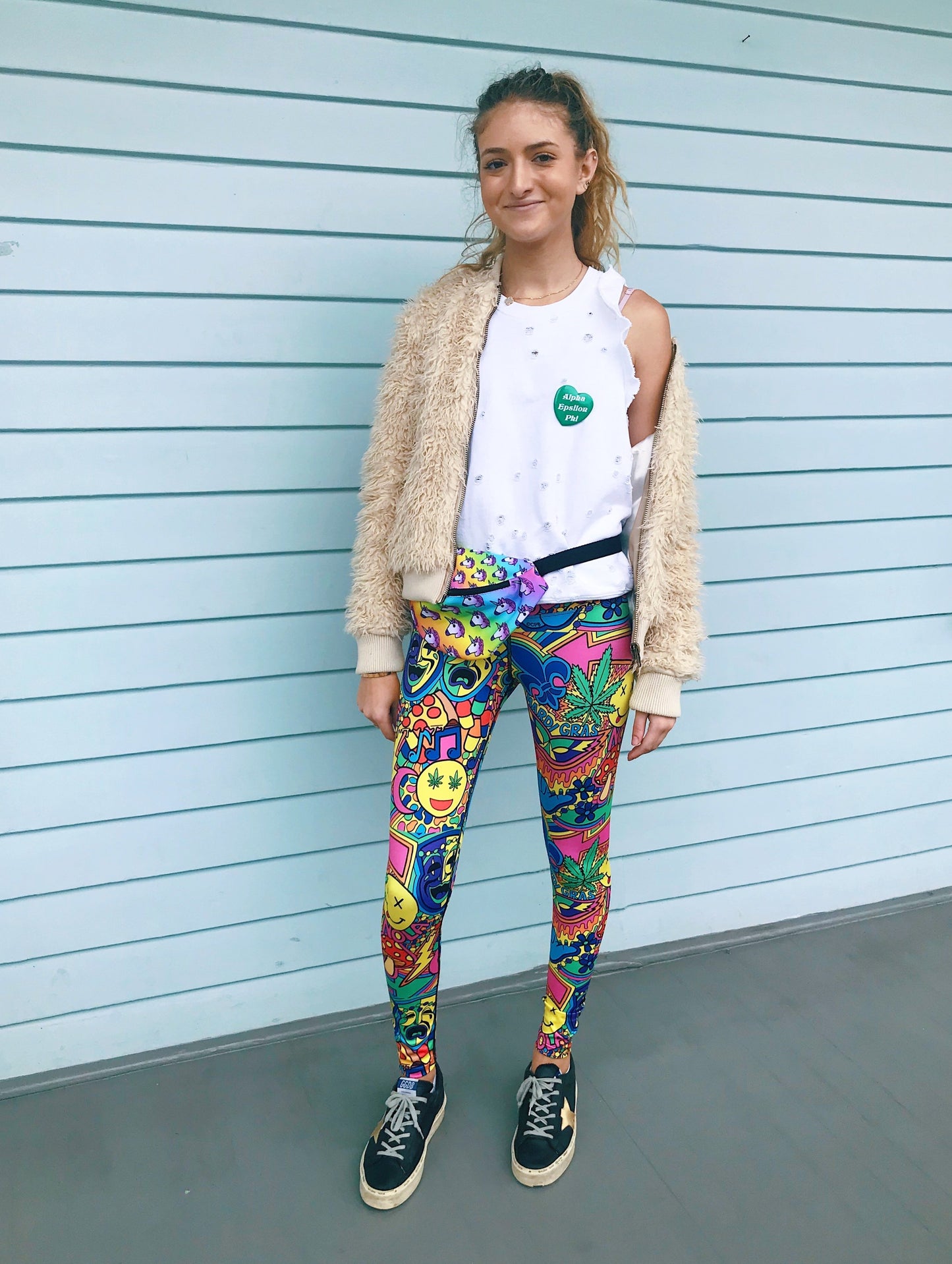 Mardi Gras Collage Leggings