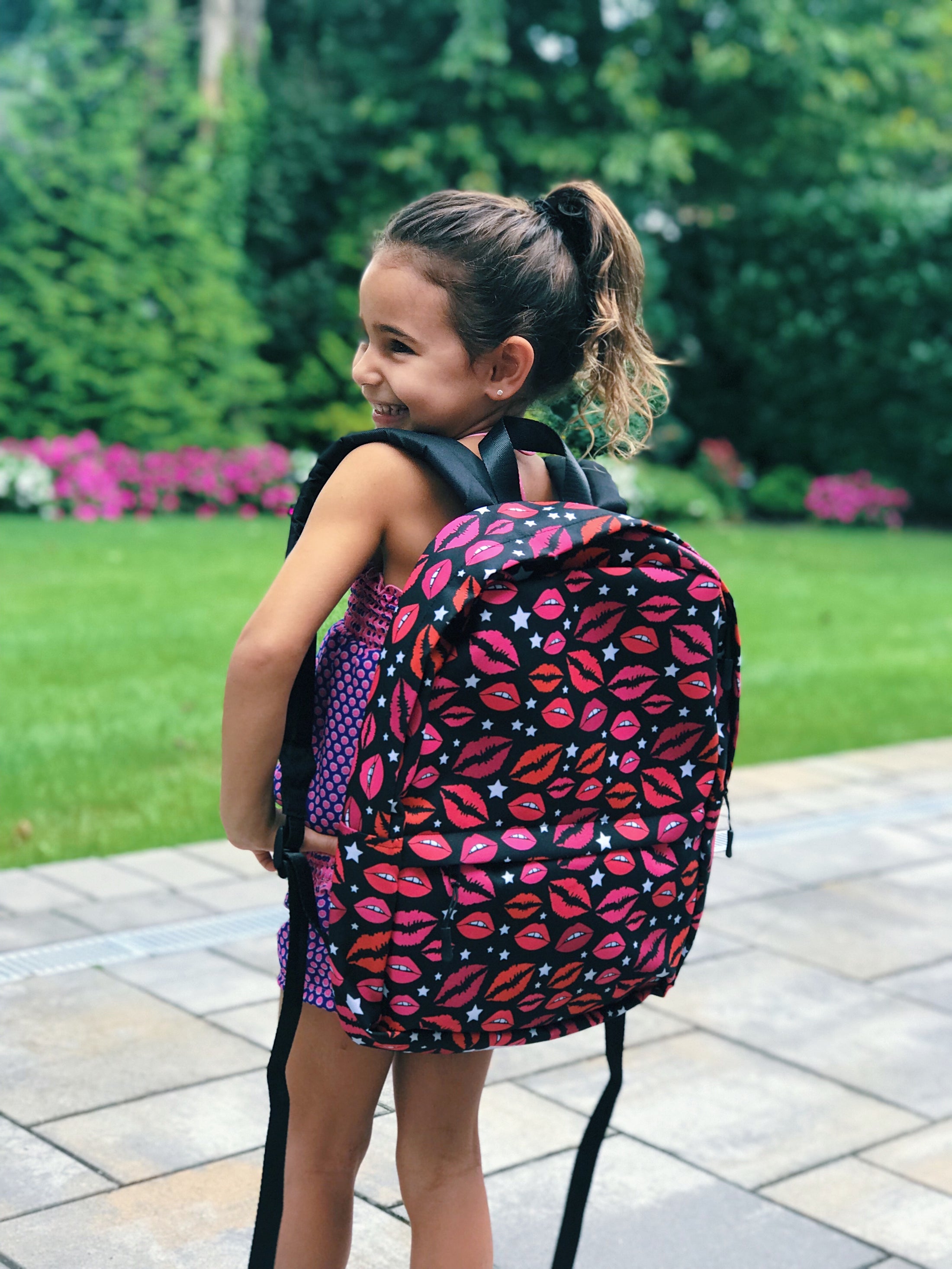 Lips & Stars Black Backpack