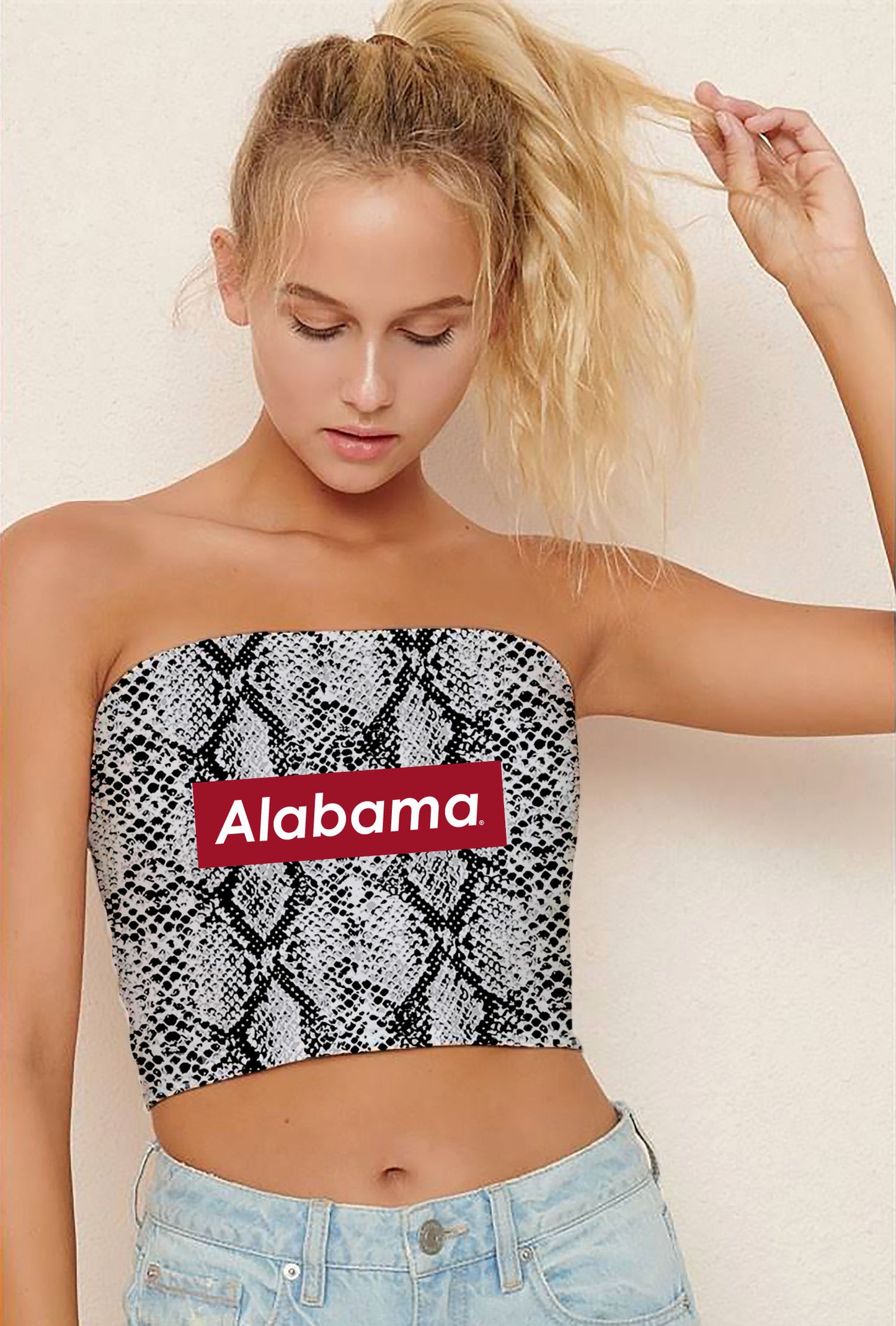 Alabama Snakeskin Block Tube Top