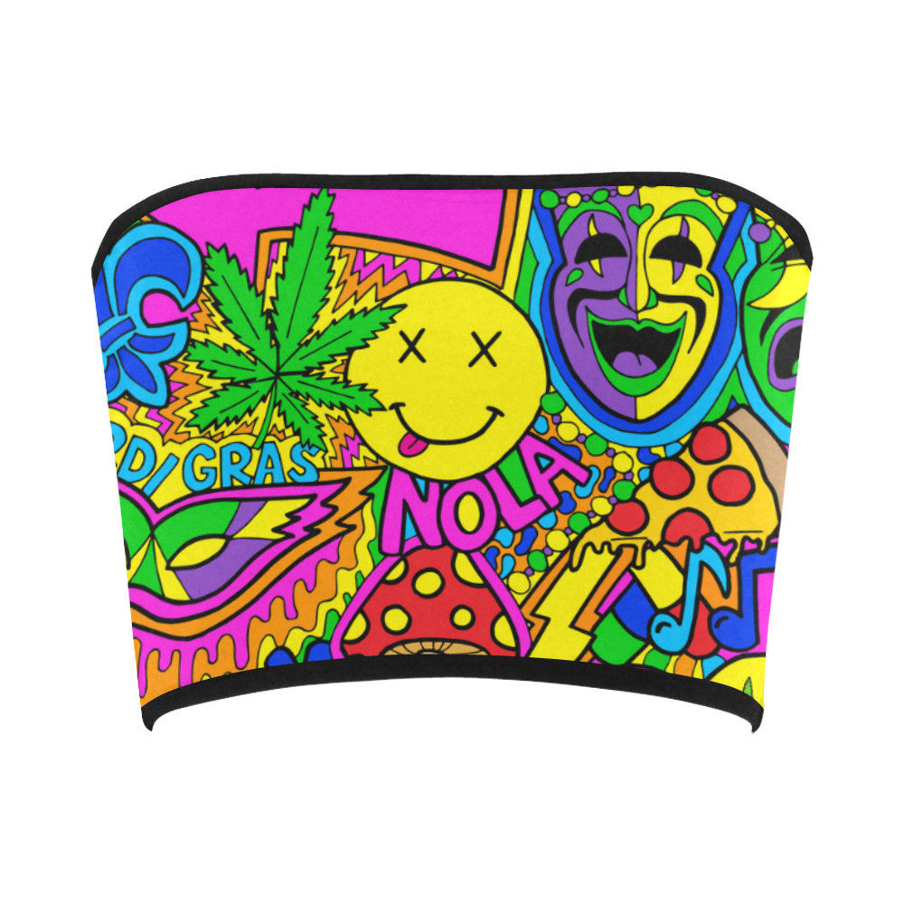 Mardi Gras Collage Bandeau Top