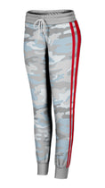 Load image into Gallery viewer, Beachy Camo Red Striped Joggers