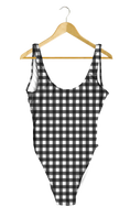 Load image into Gallery viewer, Black Gingham One-Piece