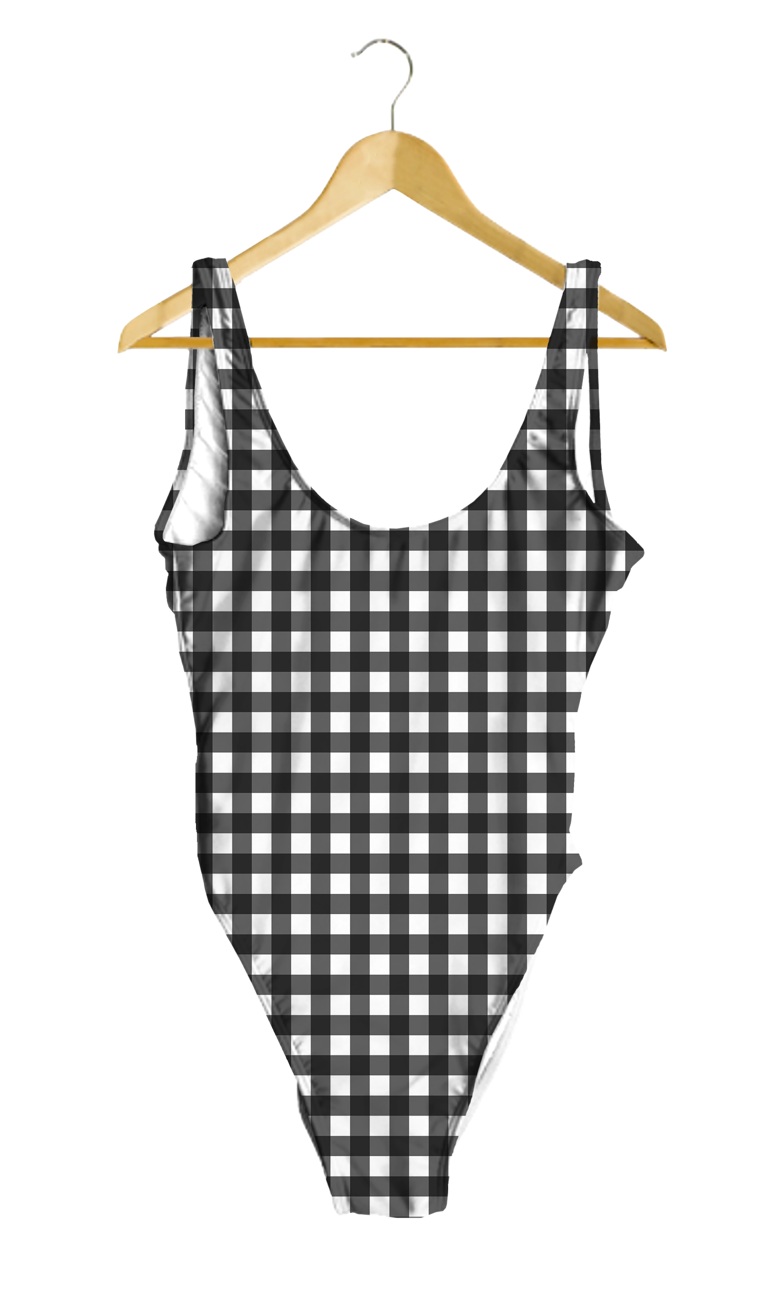Black Gingham One-Piece