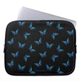 Load image into Gallery viewer, Blue Butterflies Black Laptop Sleeve