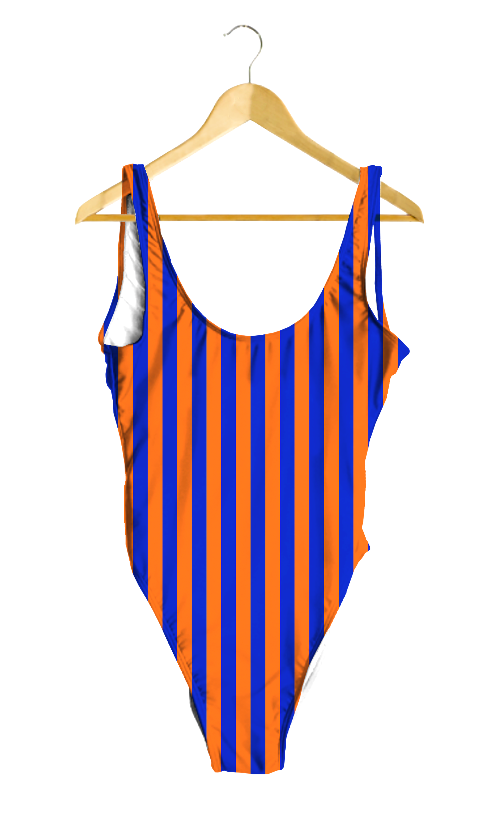 Orange & Blue Striped One-Piece