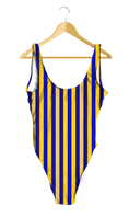 Load image into Gallery viewer, Blue & Yellow Striped One-Piece