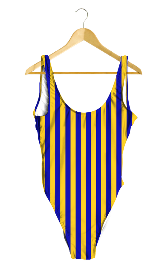 Blue & Yellow Striped One-Piece
