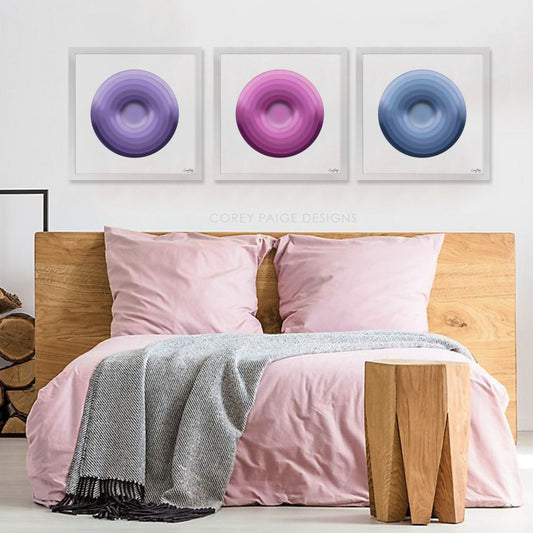 Bullseye Ombre Circle Framed Print