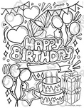 Load image into Gallery viewer, Happy Birthday Coloring Sheet