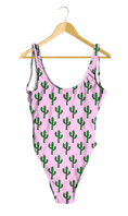 Load image into Gallery viewer, Cactus on Pink One-Piece