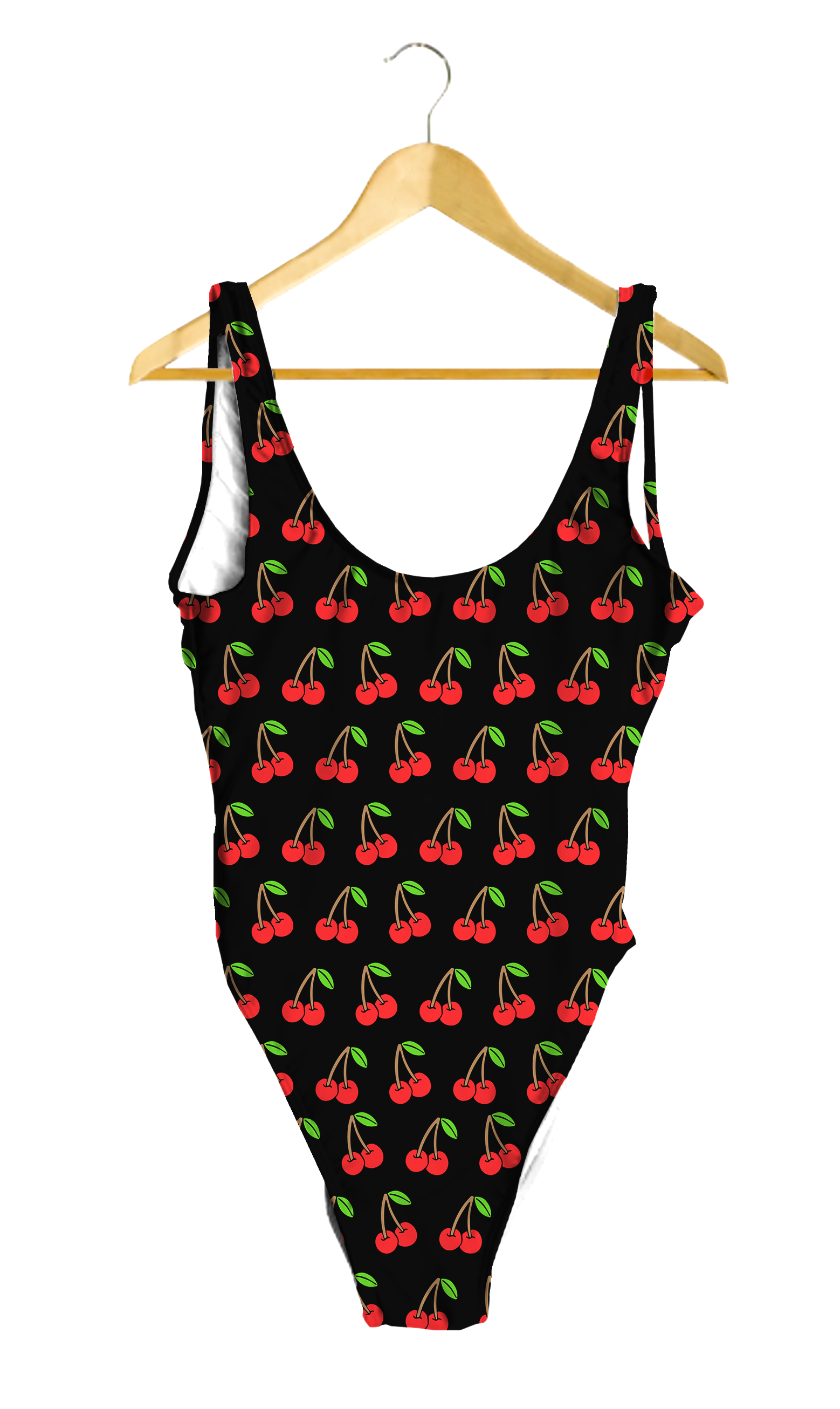 Cherries on Black One-Piece