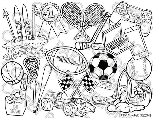 Sports Coloring Sheet