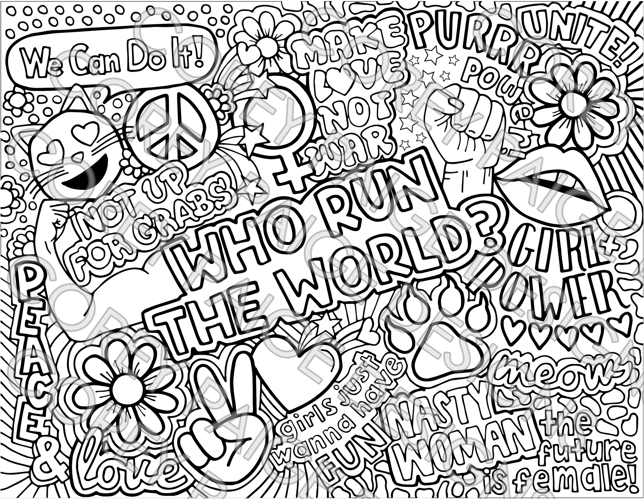 Girl Power Coloring Sheet