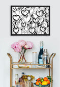 Load image into Gallery viewer, Black and Gray Electric Love Framed Print