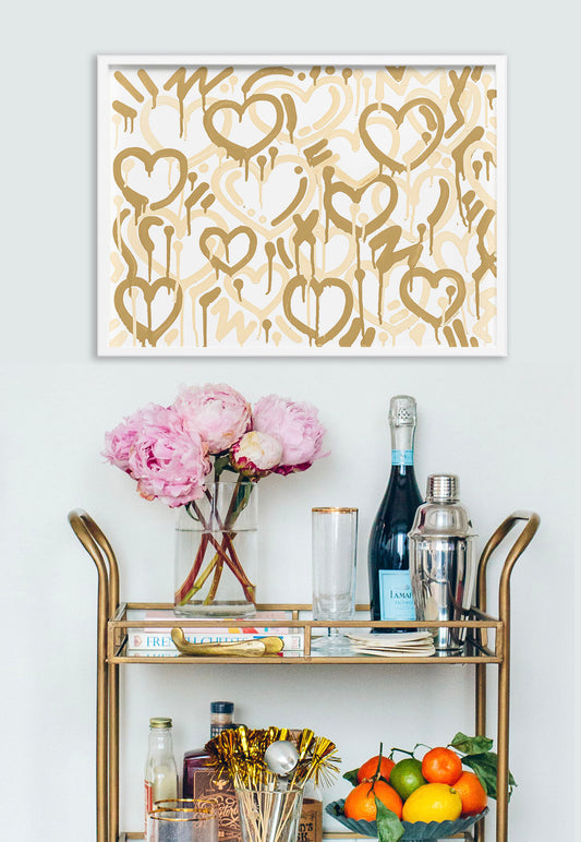 Tan Electric Love Framed Print