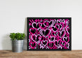 Load image into Gallery viewer, Pink & Black Electric Love Framed Print