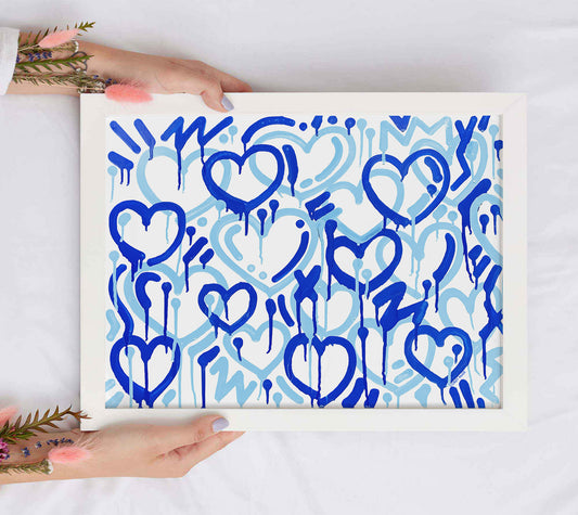 Blue Electric Love Framed Print