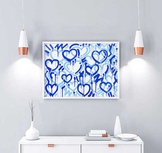 Blue Electric Love Framed Print