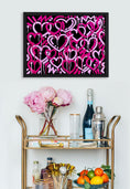 Load image into Gallery viewer, Pink & Black Electric Love Framed Print